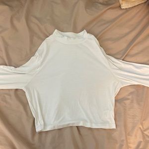 White Long Sleeve Crop Top Size XL